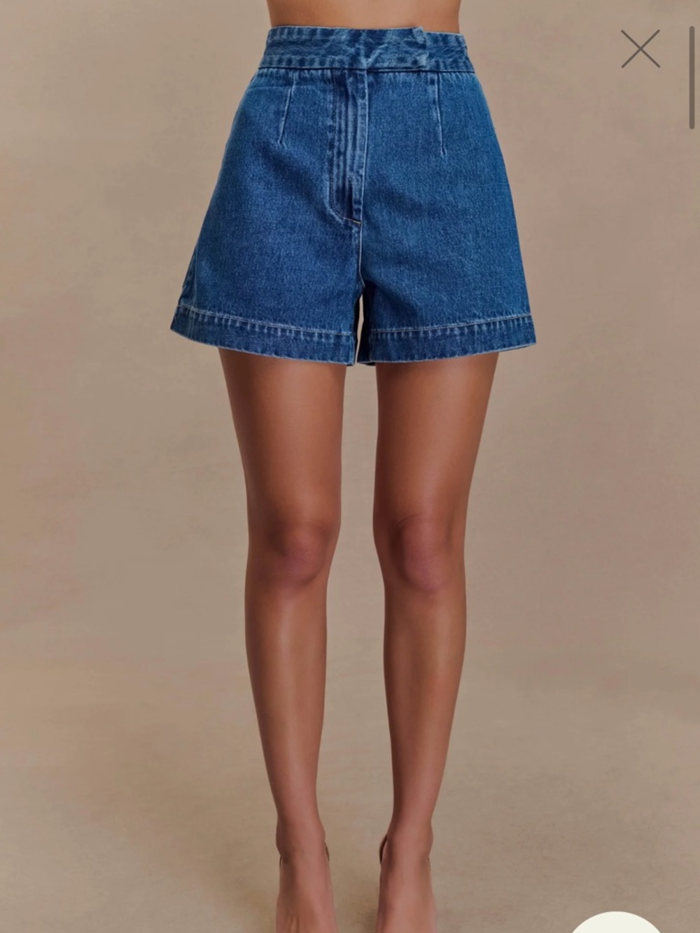 Meshki Blue High-Waist Denim Jean Shorts